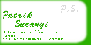 patrik suranyi business card